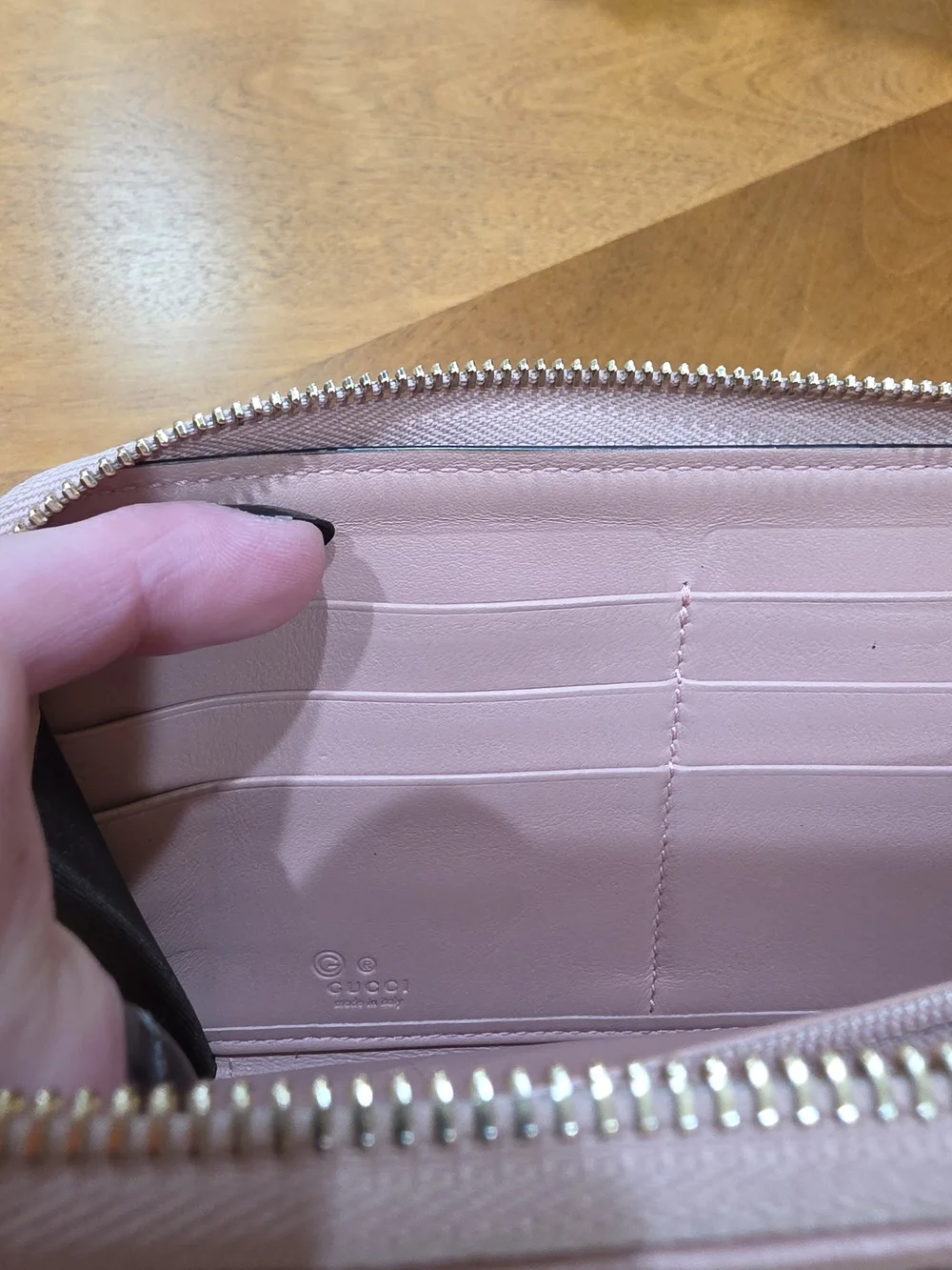 Gucci Supreme Pink GG Embossed Leather Zip Around Wallet